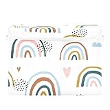 xigua Cartoon Rainbow Storage Bins with Lids and Carrying Handle,Foldable Storage Boxes Organizer Containers Baskets Cube with Cover for Home Bedroom Closet Office