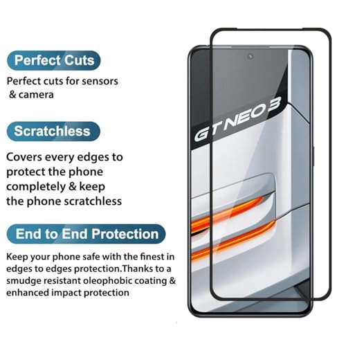 Image of HD Tempered Glass Screen Protector Compatible For Realme Gt Neo 3 With Edge To Edge Coverage And Easy Installation Kit