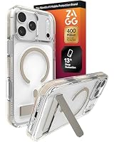 ZAGG Santa Cruz Snap Case with Kickstand for iPhone 17 Pro Max - Titanium, Drop Protection (13ft/4m), MagSafe Charging Compatible, ClearGuard Anti-Yellowing Technology, Scratch Resistant Phone Case