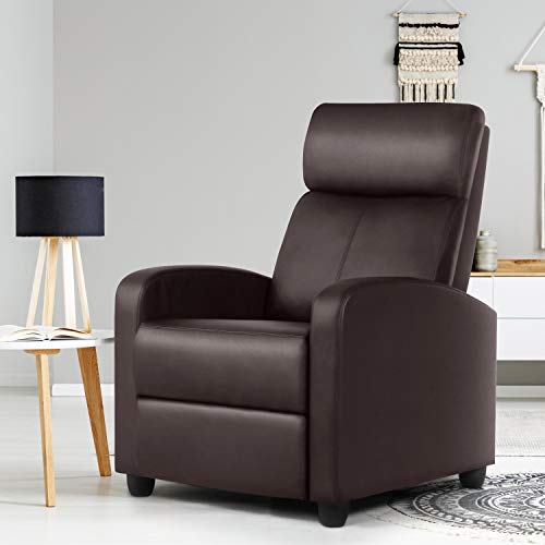 Yaheetech Recliner Chair Home Theater Seating Pu Leather Recliner Sofa For Living Room Bedroom Brown #TOP1