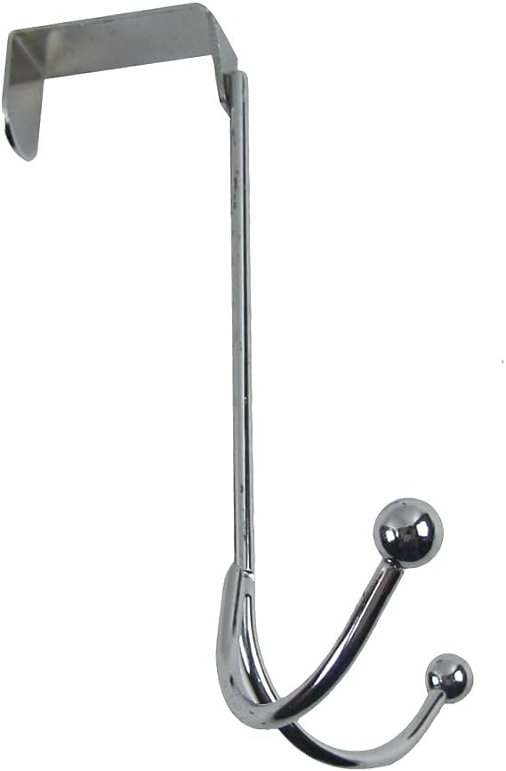 Treasure Gurus 2 Prong Over Door Metal Space Saving Closet Bedroom Hook Clothes Coat Rack Bathroom Towel Hanger Hat Holder