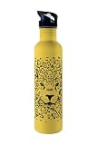 KA-AB Botella de Acero Inoxidable para Agua Diseño Jaguar. Capacidad 1lt, Libre...