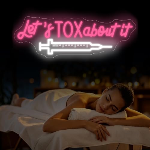Image of Let's Tox about it Neon Sign Botox LED Light Injector Spa Studio Decor