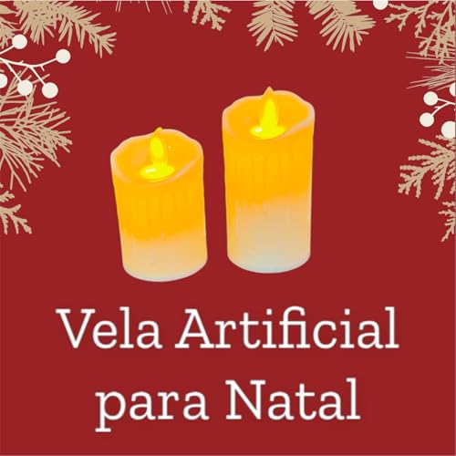 Vela Lúminaria Cintilante Chama Luz LED Cera de Parafina Á Bateria