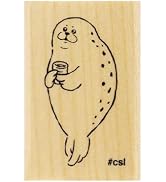 こどものかお スタンプ Nアイラブスタンプ 茶呑みアザラシ 1533-074