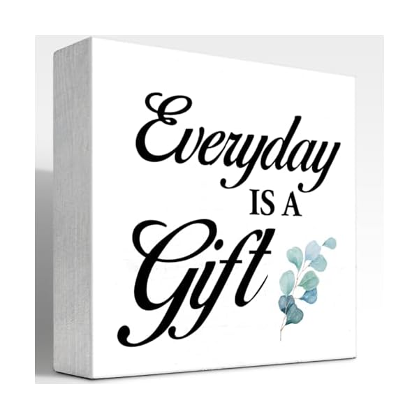 Z crange everyday is a gift wood block sign desk decorrustic inspirational wooden box plaque sign desk decor for home dining room office shelf table decor decorations  urban country home decor