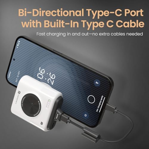 Image of Portronics Moji 10K Smallest Wireless 10000Mah Fast Charging Power Bank with Detachable USB Type-C Cable, Strong Magnet, 20W Wired Output, for iPhone 12 & Above, Android & All Qi Enabled Devices