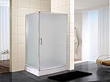 Ottima durata nel tempo BOX DOCCIA CABINA BAGNO 80X100 CM VETRO OPACO TRASPARENTE SCORREVOLE ANGOLARE - OPACO