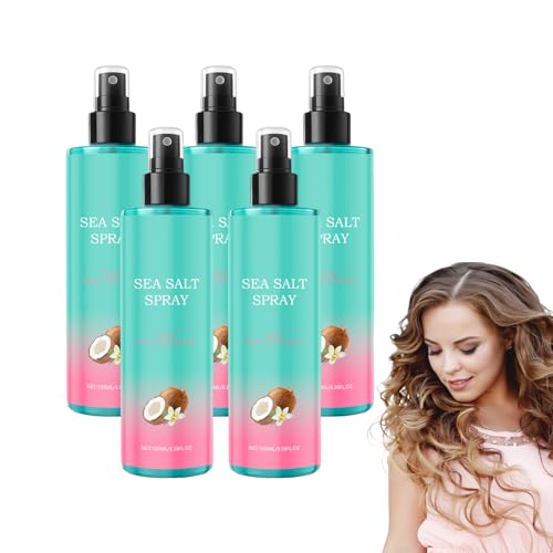 Meersalzspray für das Haar – Trockenes Texturierungsspray für Volumen und Textur, Spray für das Haar mit leichtem Halt, das Volumen und Textur verleiht für ein Beach Waves-Finish, 100ml (5 Flaschen)