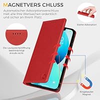 Kirnntca Handyhülle für iPhone 13 Hülle, Kartenfach Premium PU Leder Klapphülle Schutzhülle, Standfunktion Tasche Flip Case für iPhone 13 - Red – Ansicht 3