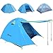 Weanas Professional Backpacking Tent 2 3 4 Person 3 Season Weatherproof Double Layer Large Space Aluminum Rod for Outdoor Family Camping Hunting Hiking Adventure Travel (Extra Size Azure, 3-4 Person)