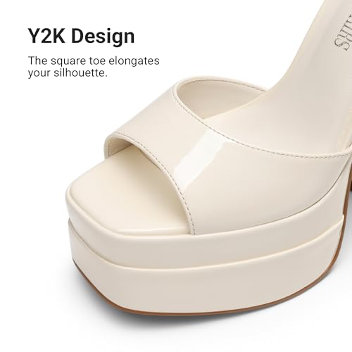 Image of DREAM PAIRS High Heels Chunky Block Platform Heels for Women Ankle Strap Sexy Open Square Toe Heels Dressy Pumps Sandals