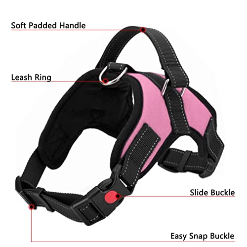 FYY Dog Harness No Pull, Breathable Adjustable Pet Vest, Reflective Oxford Easy Control Dog Harness with Sturdy Handle for Small Medium Large Dogs S-Pink - Image 2