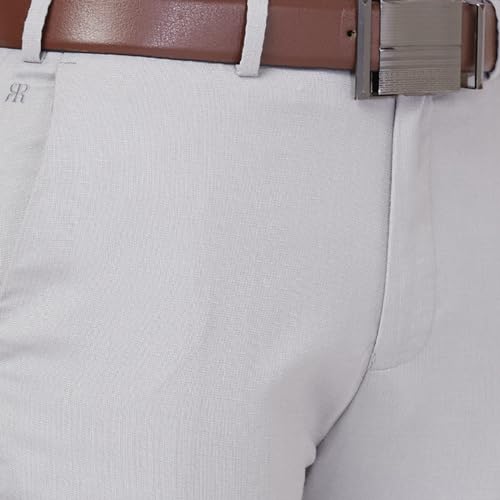 Image of Raymond Men's Slim Fit Checks Pattern Polyester Blend Pleated Formal Trouser