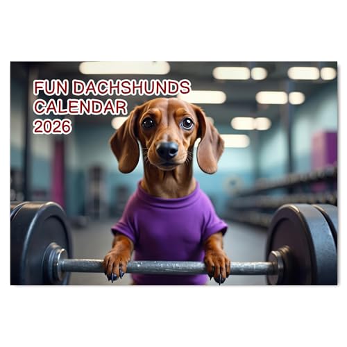 Calendário divertido de salsicha 2025 com vista de 12 meses, calendário de parede 2025 Reino Unido, A4, divertido calendário de cães 2025 papa prints
