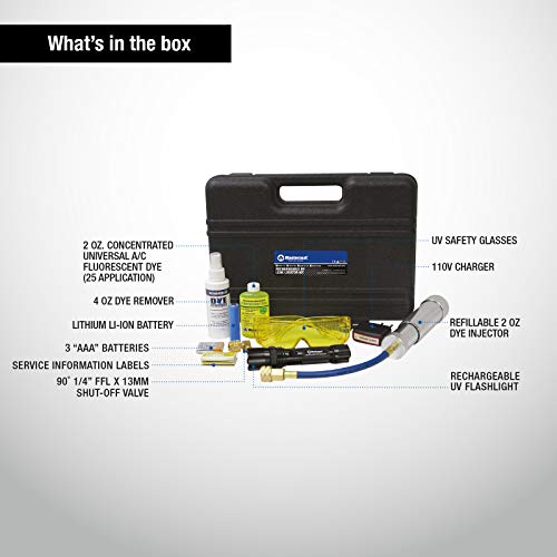 Mastercool 53451-110 Rechargeable UV Leak Detection Kit, Black
