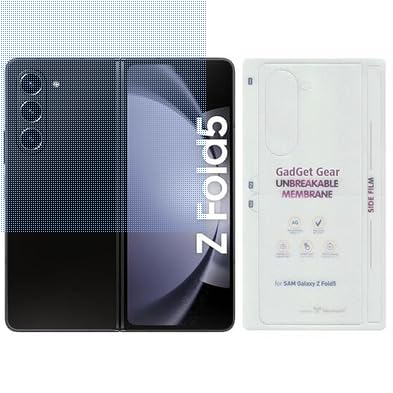Image of Techsage Unbreakable Screen Protector Hydrogel Membrane Compatible with Samsung Galaxy Z Fold 5 Covers Front Back and Main Screen with Easy Installation Kit (Matte, Front & Back)