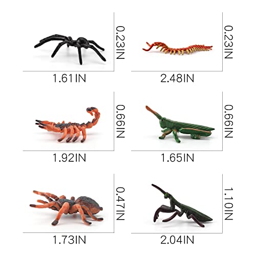 Wonwontoys Insects Figures Toys - Figurines Set With Spider Cricket Mantis Scorpion Centipede- Halloween Party School Project Children Education Gift For Kids Toddlers #TOP3