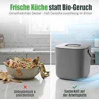 YourCasa Biomülleimer Küche 7L geruchsdicht mit Deckel – Komposteimer klein – Ansicht 8