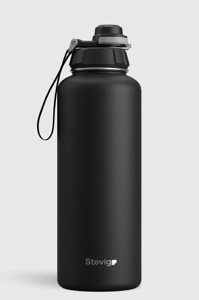 1 Hand Leak-Proof Sızdırmaz Çelik Termos 1500 ML Black ST-235