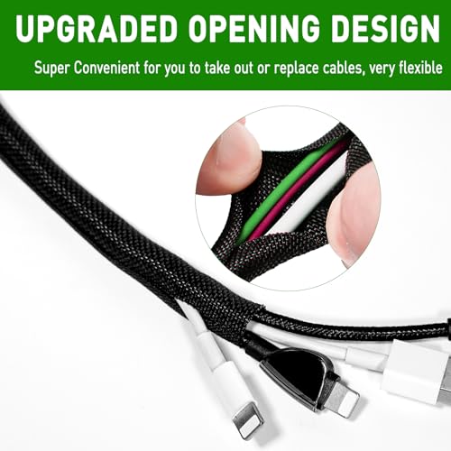 Funda de cable dividida de 1/2 pulgada protector de alambre termorresistente de 15 pies para hogar 5