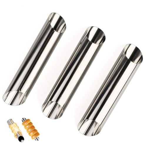 FUNOMOCYA 20pcs Reusable Bread Tube Molds Large Screw Cylindrical Shaped Molds for Danish