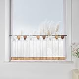 H*B 45*90cm Yujiao Mao Bunte kleine Kaffee Vorhang Terri Garn Scheibengardinen H*B 45 * 90cm, Kaffee