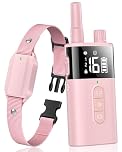 Anti Bark Collar with Remote 1600Ft Dog Training Collar, Vibrating Collar for Small Medium Large Dogs with Vibration & Sound & Safe Lock, Waterproof & Rechargeable Vibration Collar Humane (Pink)