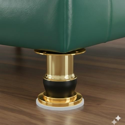 Image of JAGGER JAG410 4 inch INCH SS Steel Furniture Support Leg for Sofa, Bed, Cabinet, Wardrobe & Table | SS Strong & Durable Cabinet Support Leg | Easy Fit, Long-Lasting (6, Gold /Black)
