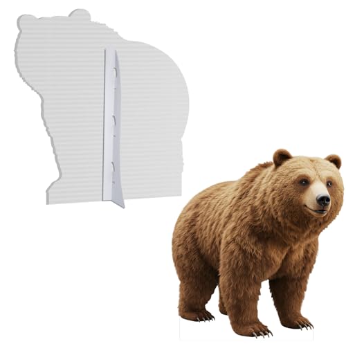 Image of Brown Bear 2FT Life Size Cardboard Cutout, 1 PC Coroplast | Fun Animal Standup, 2FT Life Size Standee, Brown Bear, for Party Decor, Birthday, Events, Photos