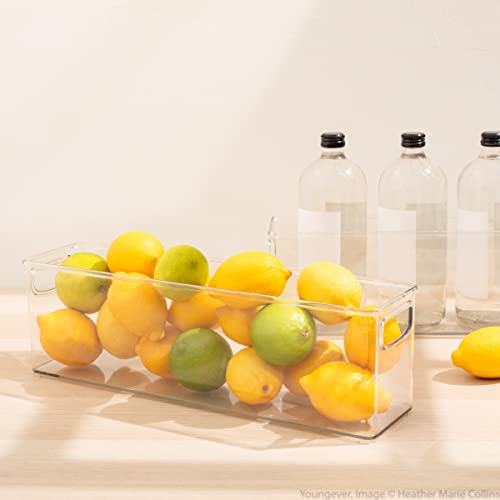 Youngever 2 Pack 40CM x 10CM x 13CM Re-usable Plastic Fridge Organiser Set, Stackable Fridge Storage Boxes - Image 2