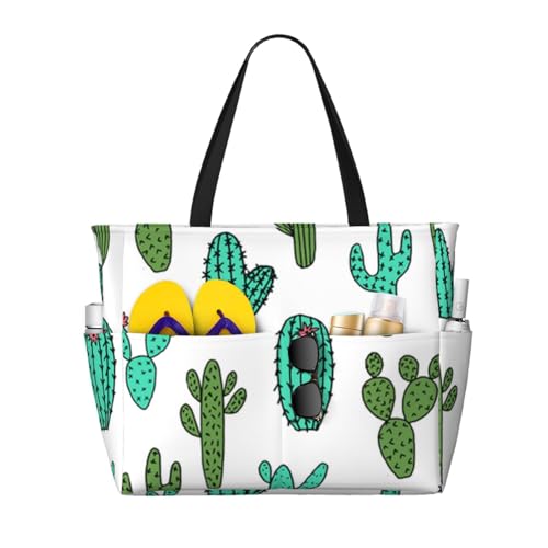 Sac de plage cactus grand format pour femme l'accessoire idéal pour vos journées ensoleillées