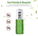 EBL AA Batteries rechargeables - 1.2V Ni-MH Double A Batteries - 2500mAh Batterie préchargée AA 8-Pack