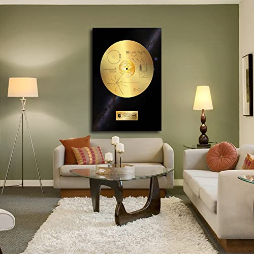 Wall Decor Voyager 1 Golden Record Poster Wall Art Printing Picture Canvas Living Room Decor Painting Framed And Unframed (8X12Inch-No Framed) #TOP2