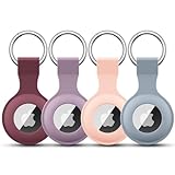 4 Pack Airtag Case Holder for Apple Air Tag, Airtag Case with Anti-Lost Keychain, Silicone Protective Cover...