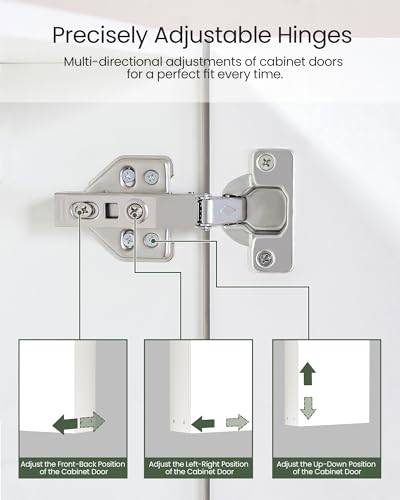 CHOEZON Wall-Mounted Bathroom Vanity with Mirror, Medicine Cabinet with Storage Function, Hanging Storage Cabinet, Adjustable Shelves, White - Thumbnail 5
