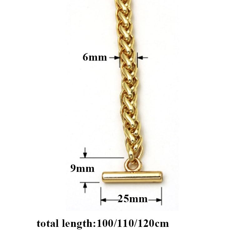 Cadena para Bolso Correa de Cadena de Metal de 100-120cm de Largo for Bolsos, Asas DIY, Accesorios Cruzados, Repuesto Desmontable, Correa de Cadena extendida for Bolso Cadena Bolso(Noir,100cm)