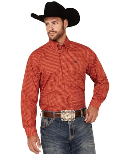 Cinch Western Shirt Mens L/S Dollar Sign Print Button MTW1105801