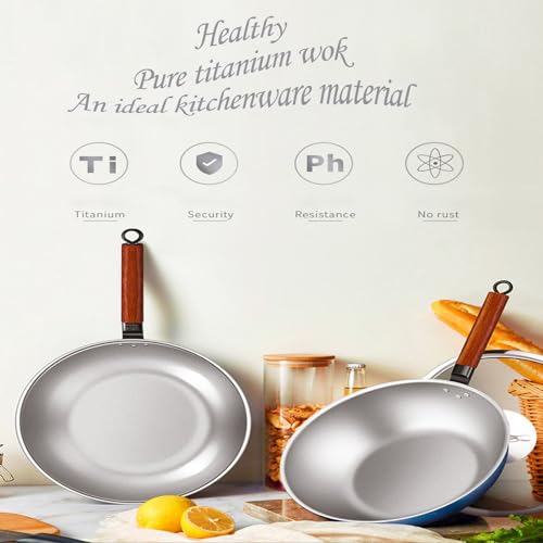Wok antiadherente de cerámica y titanio con tapa, 12.5 pulgadas miniatura 4