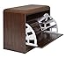 Produktbild ts-ideen Schuhschrank Sitzbank Schuhkipper Hocker Schuhbank Regal Bad Flur Diele Standregal Holz 3 Fächer Walnussholz Sitz