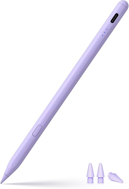 KEEPRO Stylus Pen for iPad 2018-2026, USB-C Fast Charging Pencil, Pixel-Perfect Tilt Sensitivity for iPad 11/10/9/8/7/6/A16, Mini 7/6/5, Air M4/M3/M2 11"/13"/5/4/3, Pro M5/M4 13"/12.9″/11″ Purple