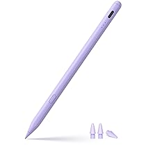 Penna per iPad 2018-2026 con Ricarica Rapida, Anti-Palm e Rilevamento dell’Inclinazione Compatibile con iPad 11, 10, 9, 8, 7, 6, A16, Mini 7, 6, 5, Air M4, M3, M2 11″, 13″, 5, 4, 3, Pro M5, M4 13″, 12.9″, 11″-Lilla