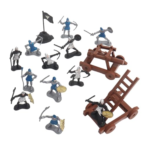 POXZSFX Juego de Juguetes de plástico de Soldado Antiguo Medieval, elaborado con Juguetes de Hombres Resistentes a los choques, Figuras de Caballeros, Soldados pequeños,