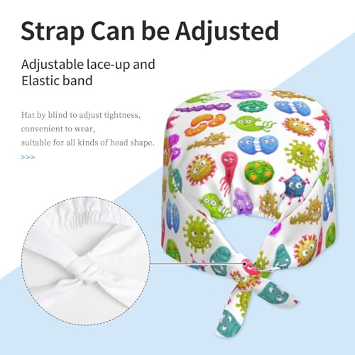 Image of Surgical Caps Men Women, Scrub Cap with Sweatband Adjustable