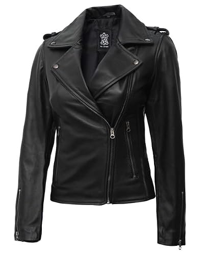 Decrum Women Leather Jacket Black Distressed |[1309684] BlakKrstn, L