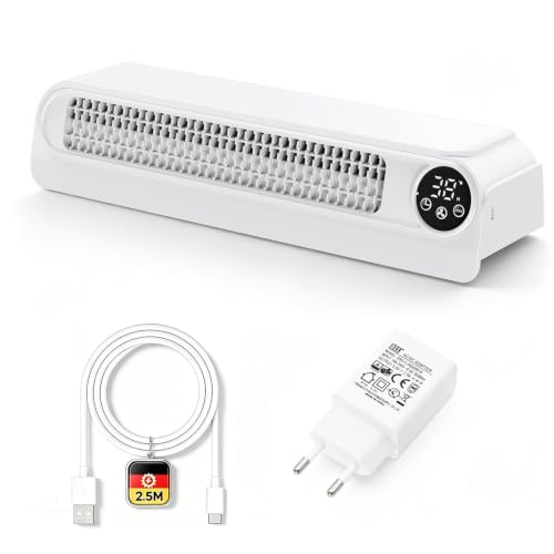 Heizkörper Ventilator, Heizungslüfter 2 Modi, Heizungsventilator mit Magnetischer Befestigung & Zeitfunkti, 3 Geschwindigkeiten & Auto-Modus