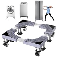 New Waschmaschinen Sockel Untergestell mit 4 Füßen+8 Räder, Verstellbare Waschmaschinensockel Bärenlast 500kg für Waschwaschine,Kühlschrank und Trockner (Einstellbare 40-60cm, Zunahme 14-20cm)