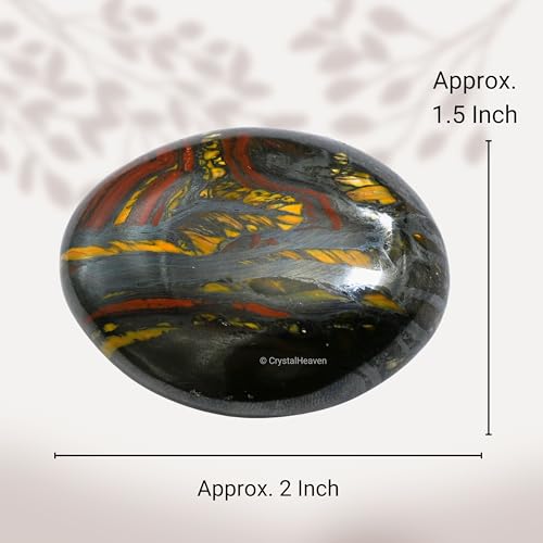 Image of Certified Iron Tiger Eye Crystal Palm Pebbles Stones for Anxiety Stress Relief Massage - AAA Grade Original Healing Gemstone Agate Palm Stone for Yoga Meditation Spiritual Reiki Feng Shui