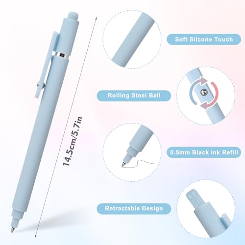 Teacher Appreciation Nurse Week Gifts: 7 Pcs Gel Pens 0.5mm Black Ink Fine Point Smooth Writing Pens Cute Office Essentials School Supplies Graduation Gifts Stocking Stuffers for Women Teen Girls - Image 3