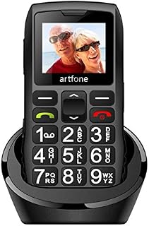 artfone Big Button Mobile Phone for Elderly, C1 Senior Mobile Phone With SOS Button | Talking Number | 1400mAh Battery | Dual SIM Unlocked | Torch Side Buttons | Bluetooth | Charging Dock(Black)